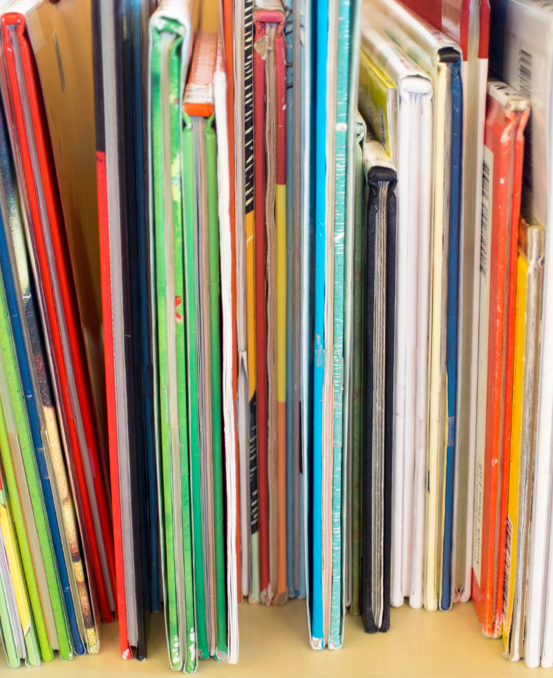 Side profile of books