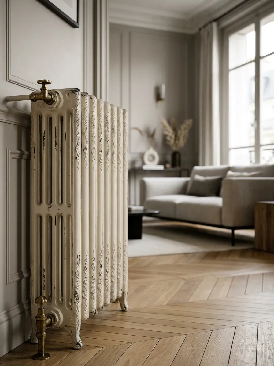 Radiateur en fonte ancien rénové et remis à neuf par REMANENCE