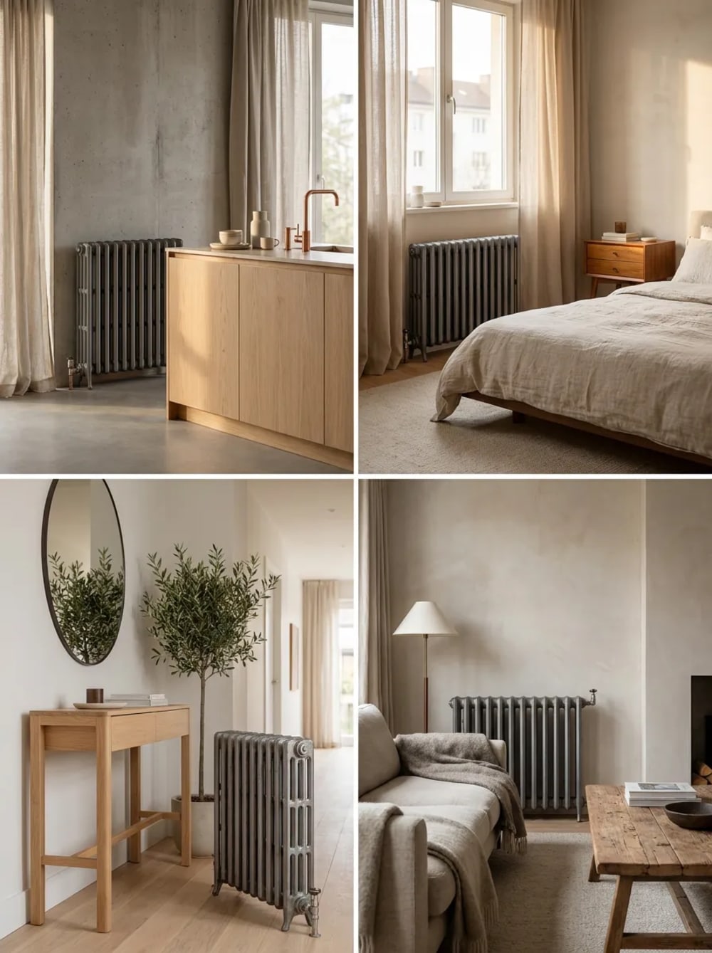 Radiateur à colonnes en fonte restauré par REMANENCE, chez un client
