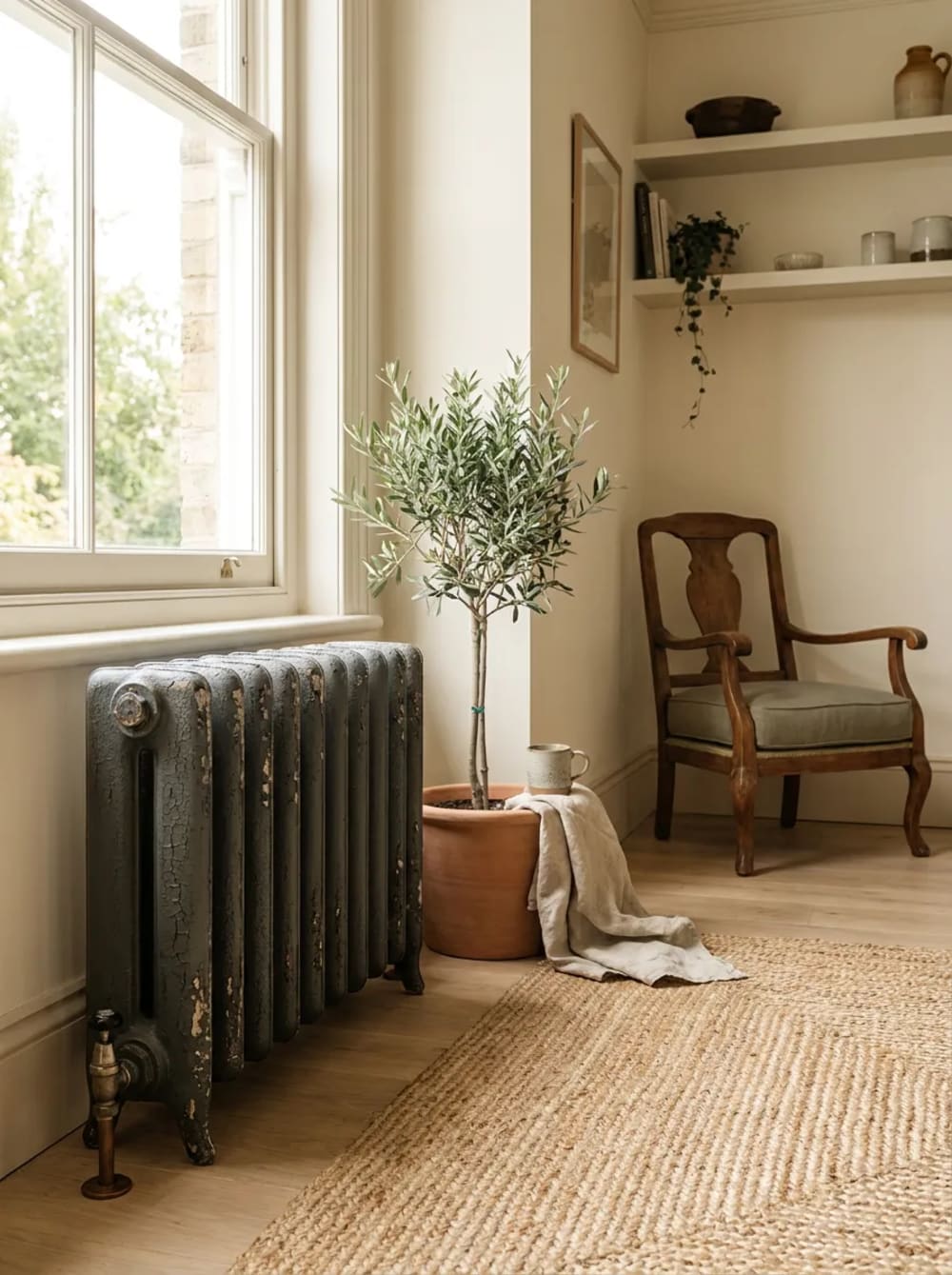 Radiateur ancien en fonte rénové par REMANENCE