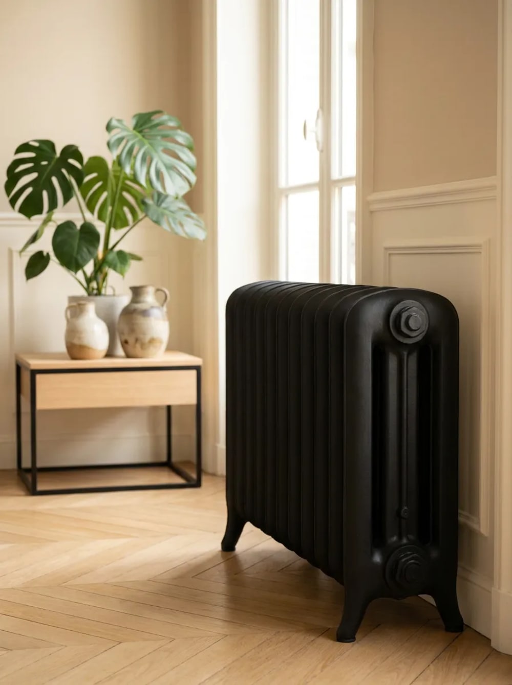 Radiateur ancien en fonte rénové par REMANENCE