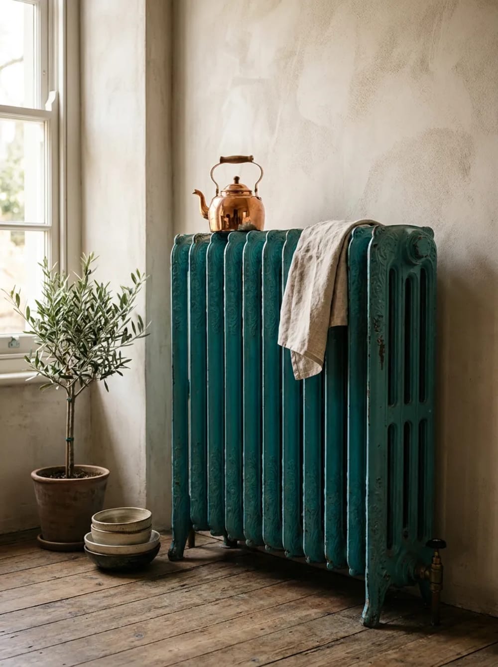 Radiateur ancien en fonte rénové par REMANENCE