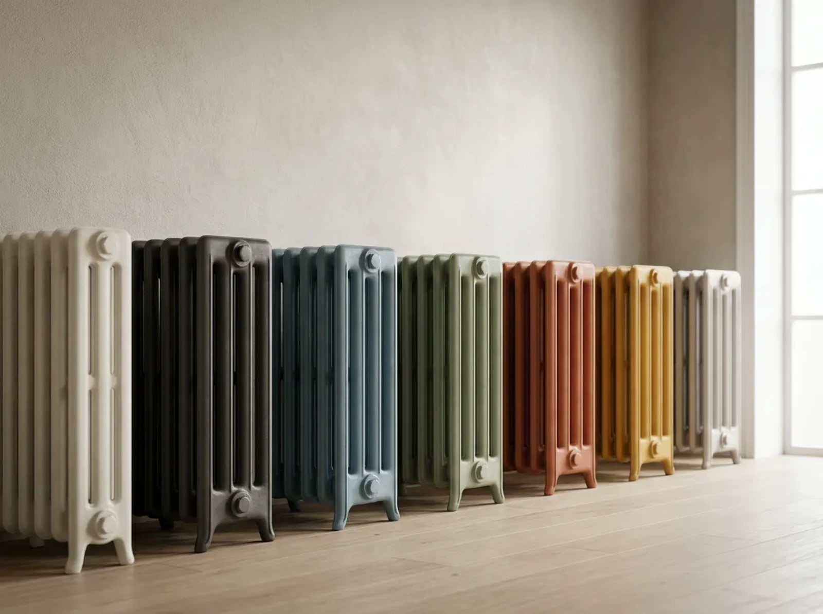 Radiateur en fonte restauré par REMANENCE, prêt pour un intérieur contemporain