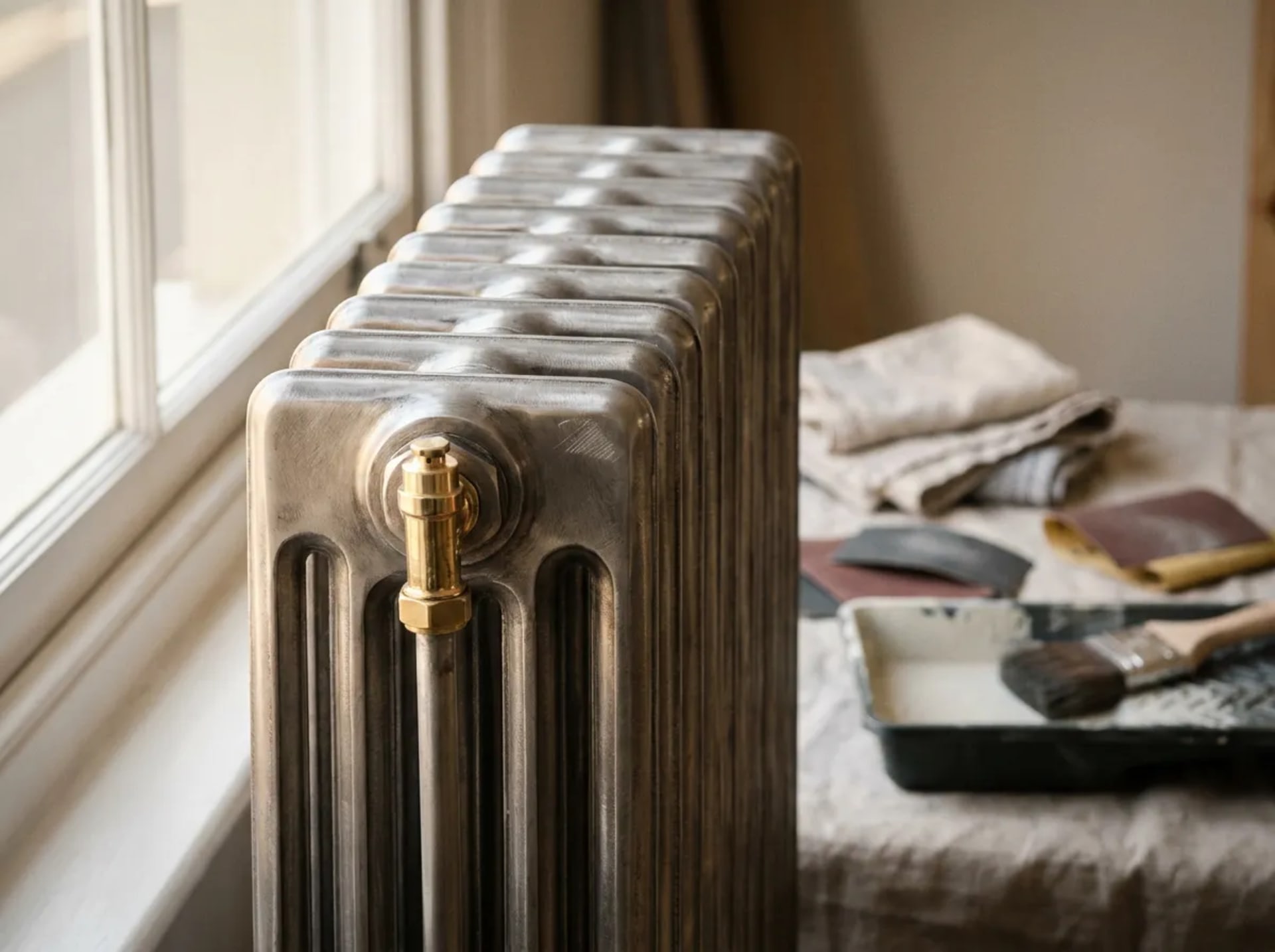 Radiateur en fonte ancien rénové et remis à neuf par REMANENCE