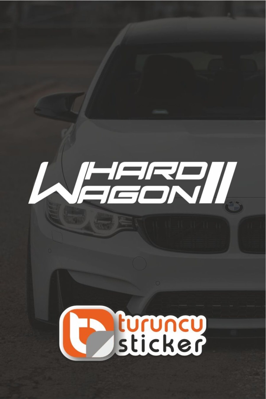 Hard Wagon - Araba Yazısı-Araba Cam Yazısı-Araç Sticker-Motosiklet Sticker - Etiket Sticker 20x4 cm