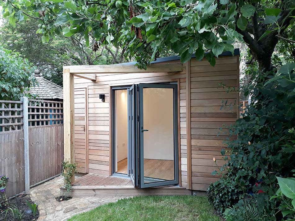 Cedar Clad Garden Office in Stoke Newington