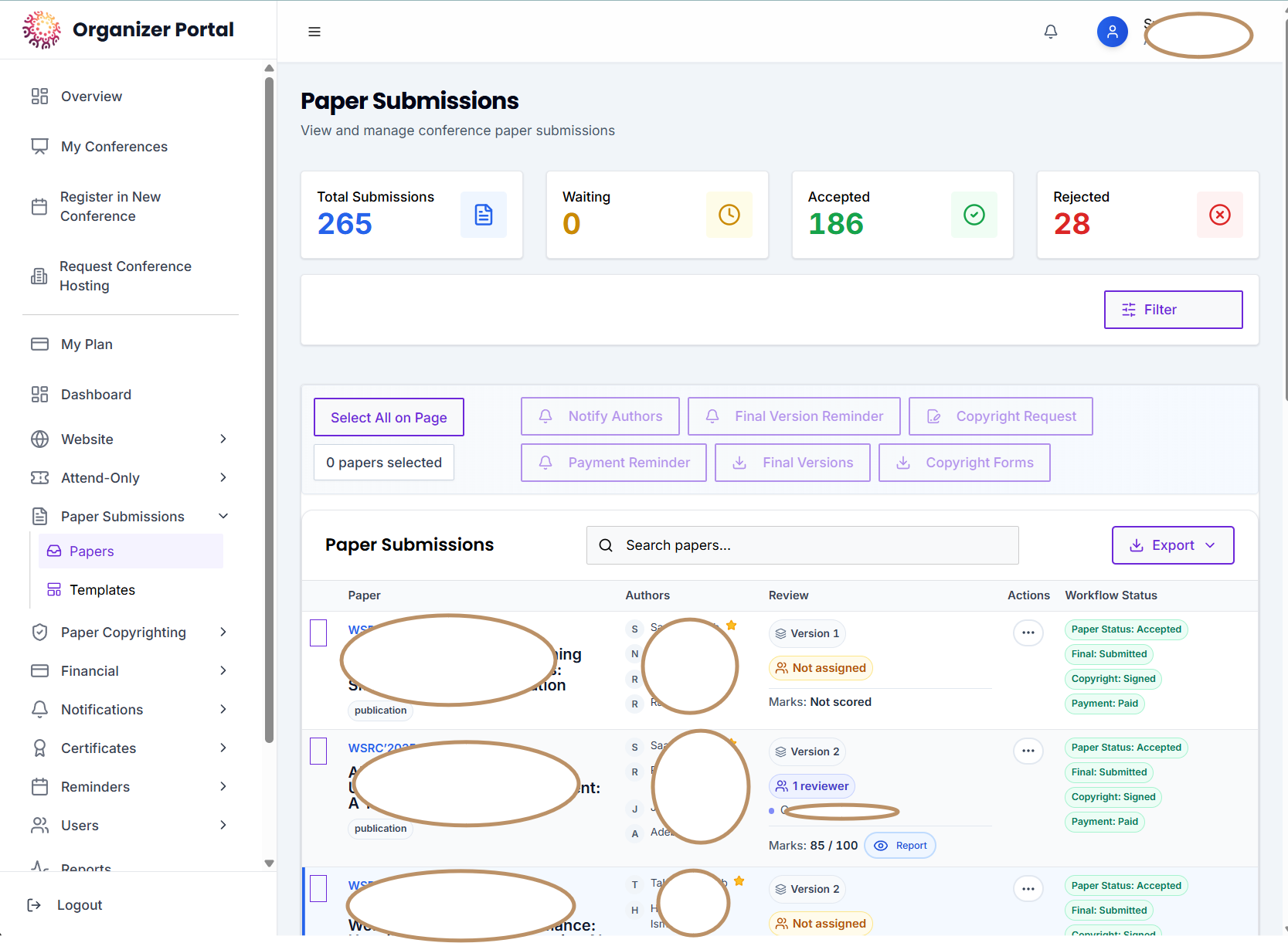 ConfManage — Conference Management Platform — After development