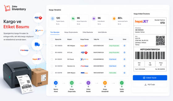 Zoho Inventory - Kargo ve Etiket Basımı