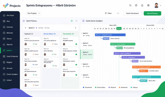Zoho Projects - Sprints Entegrasyonu | Hibrit Görünüm