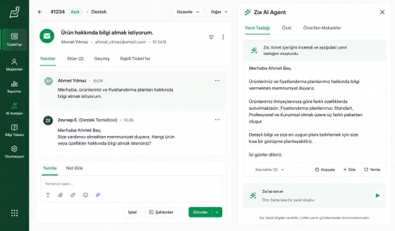 Zia AI Agent Reply Drafts