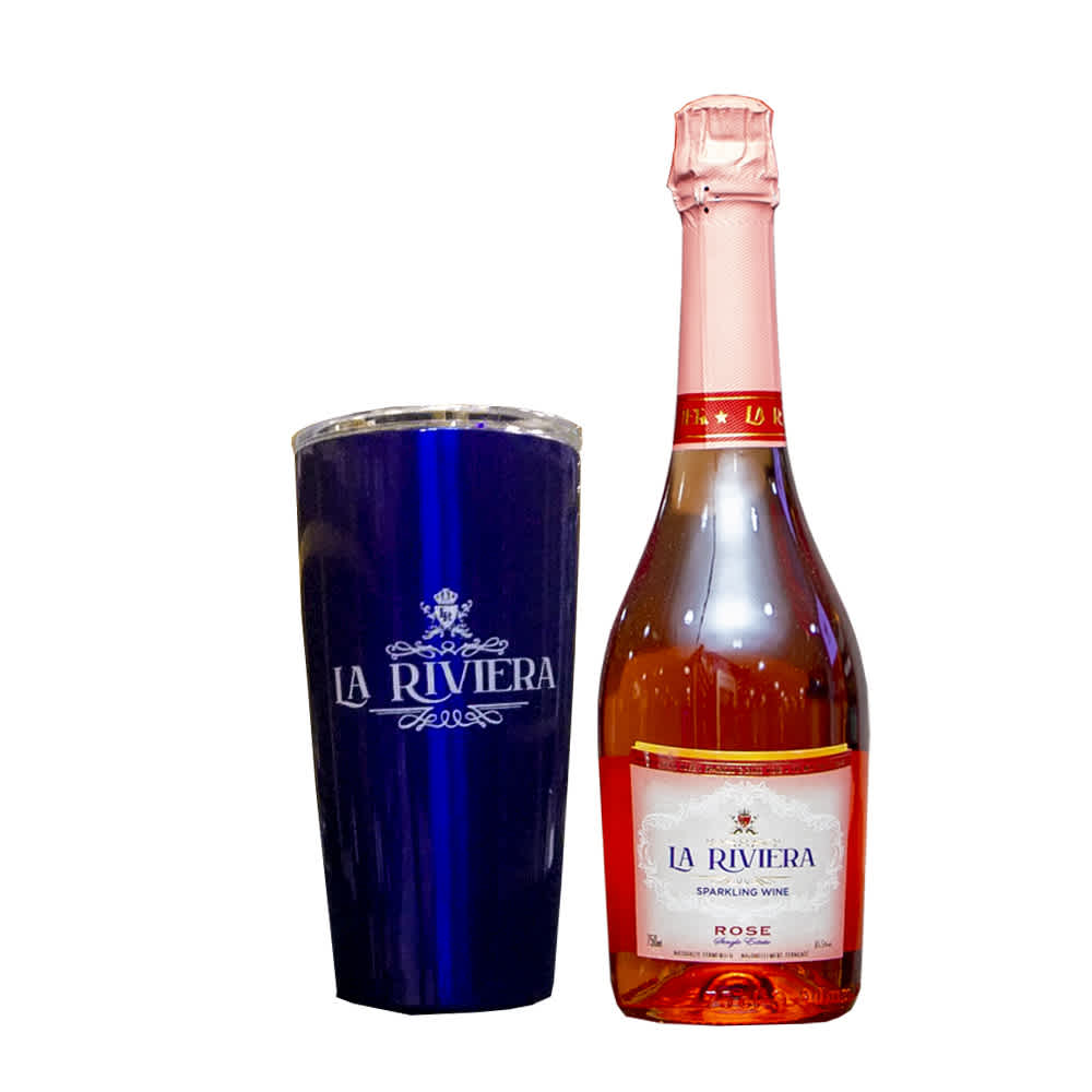 Buy La Riviera Sparkling Rose Wine + Branded Flask Cup in Nigeria