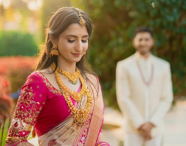 Romantic engagement photoshoot of couple in Hubli Dharwad