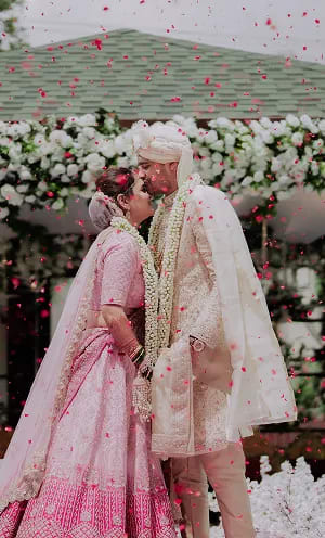 Bride and groom during traditional wedding ceremony in Hubli Dharwad