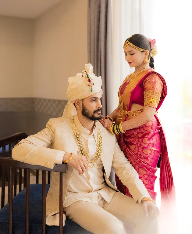Bride walking gracefully during wedding ceremony entry