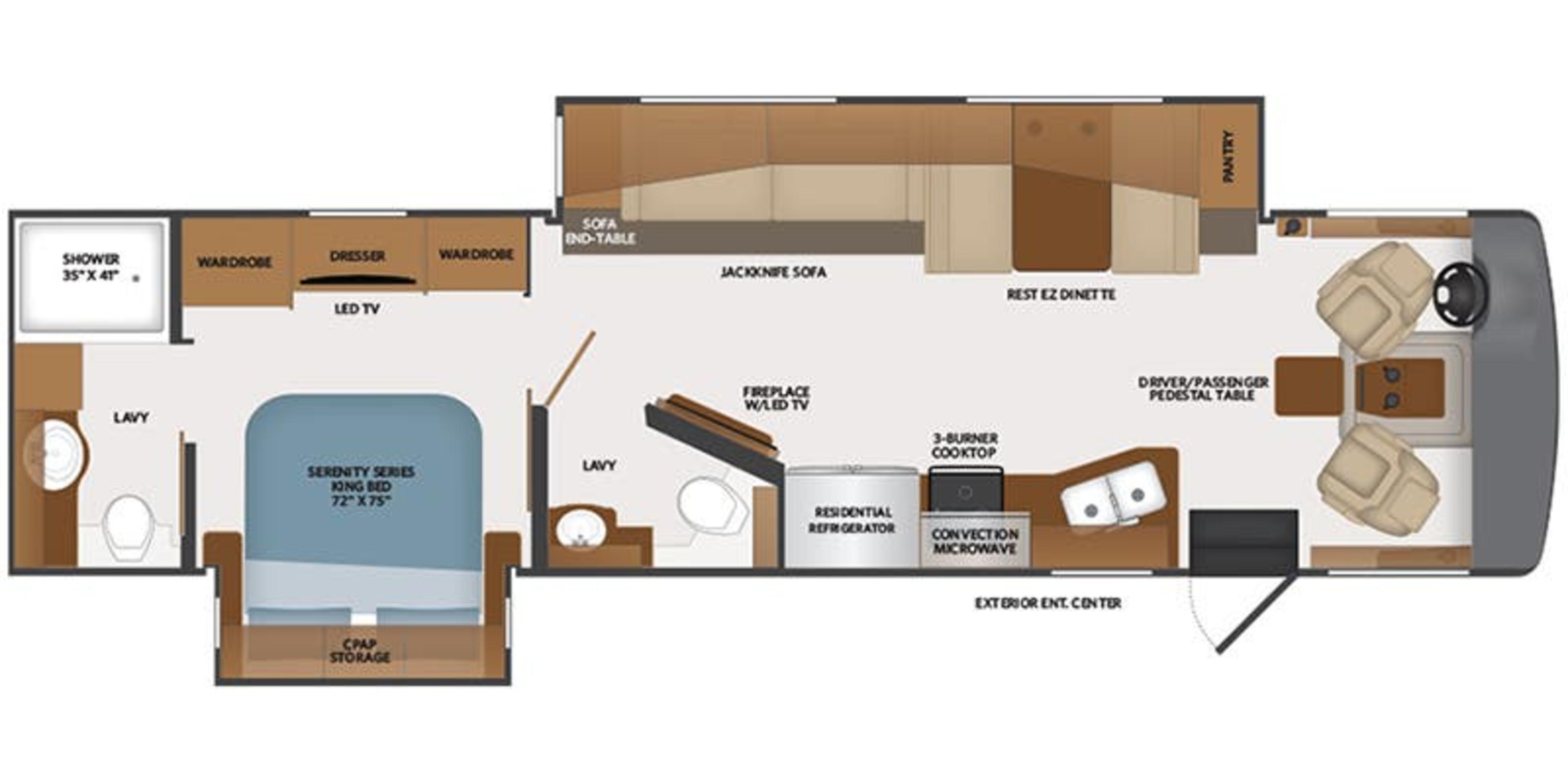 2025 Fleetwood Bounder 35K - Floor plan