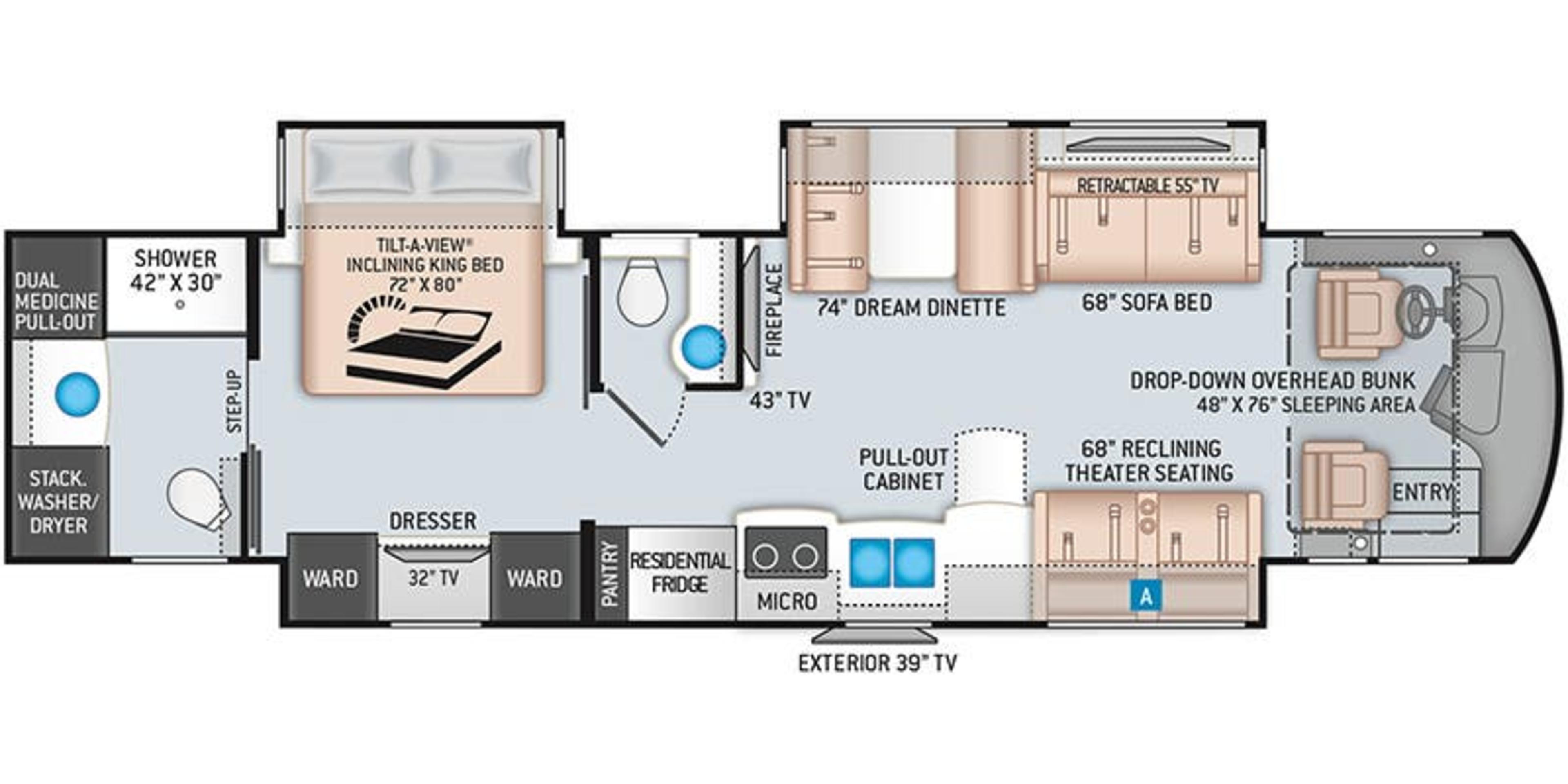 2019 Thor Motor Coach Aria 3901 - Floor plan