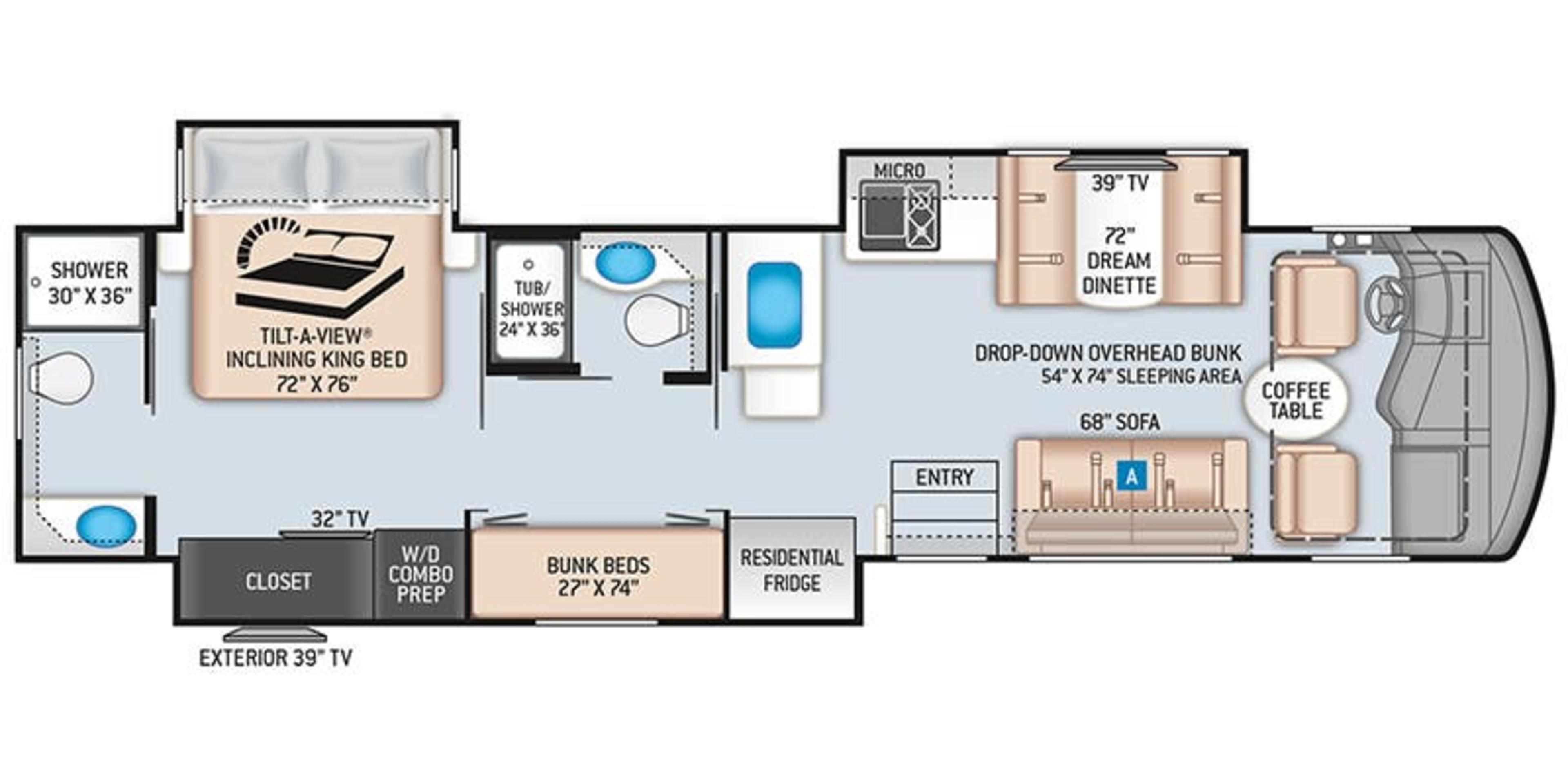 Thor Motor Coach Challenger 37DS floor plan
