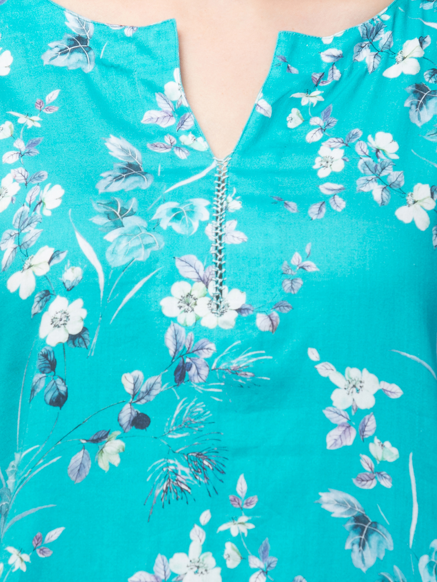 Kurta with pant Teal floral printed rayon regular