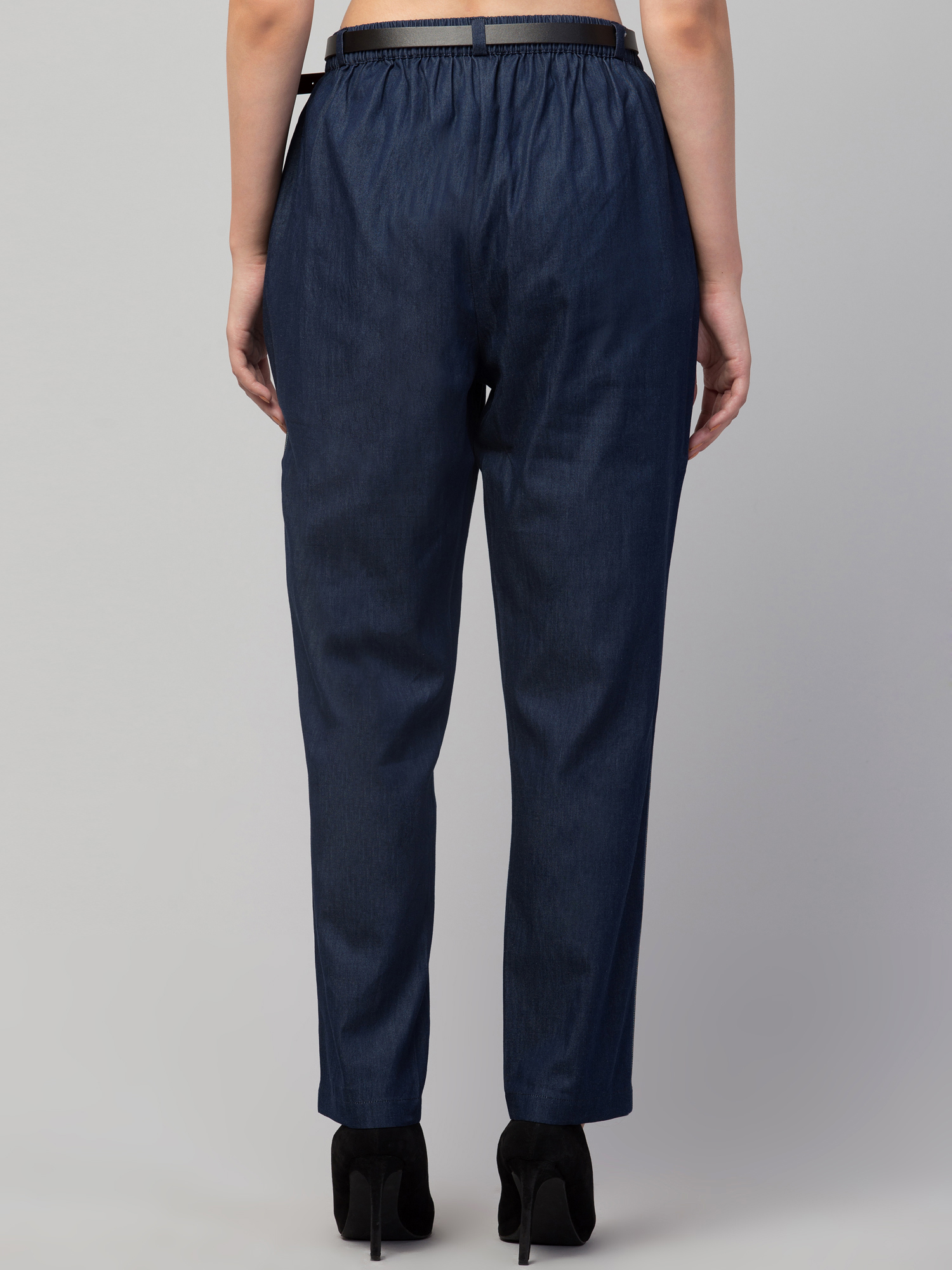 soft cotton denim pant regular fit