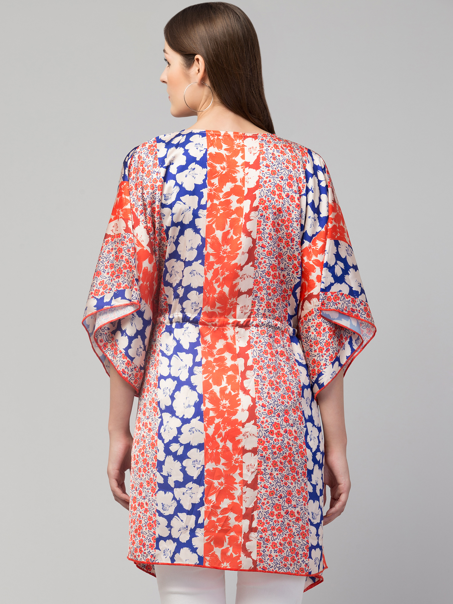 Floral Print V-Neck Tunic Top