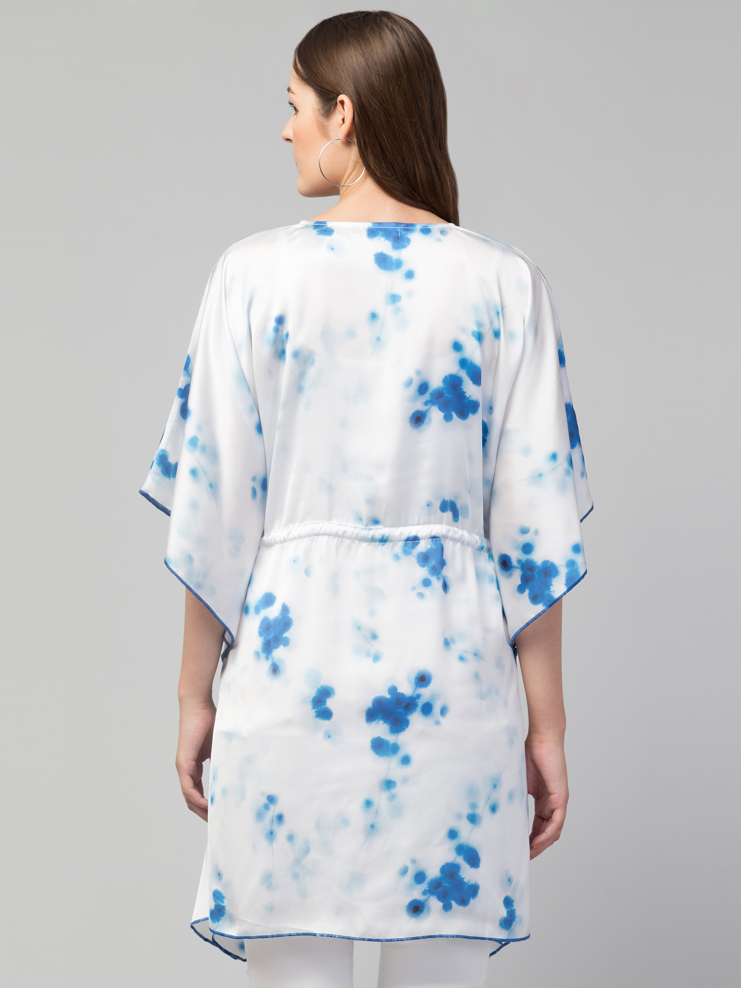 Floral Print V-Neck Tunic Top