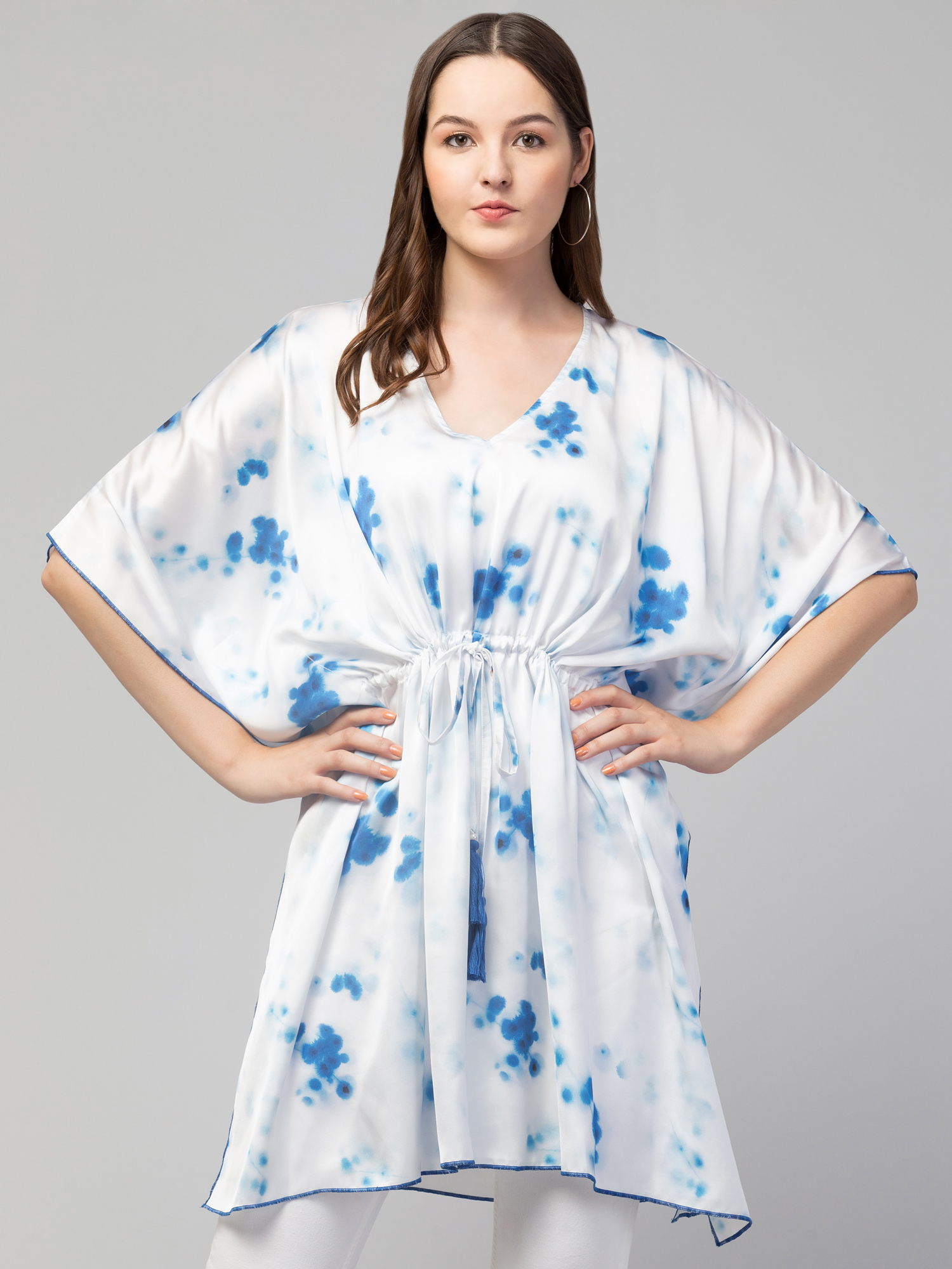 Floral Print V-Neck Tunic Top