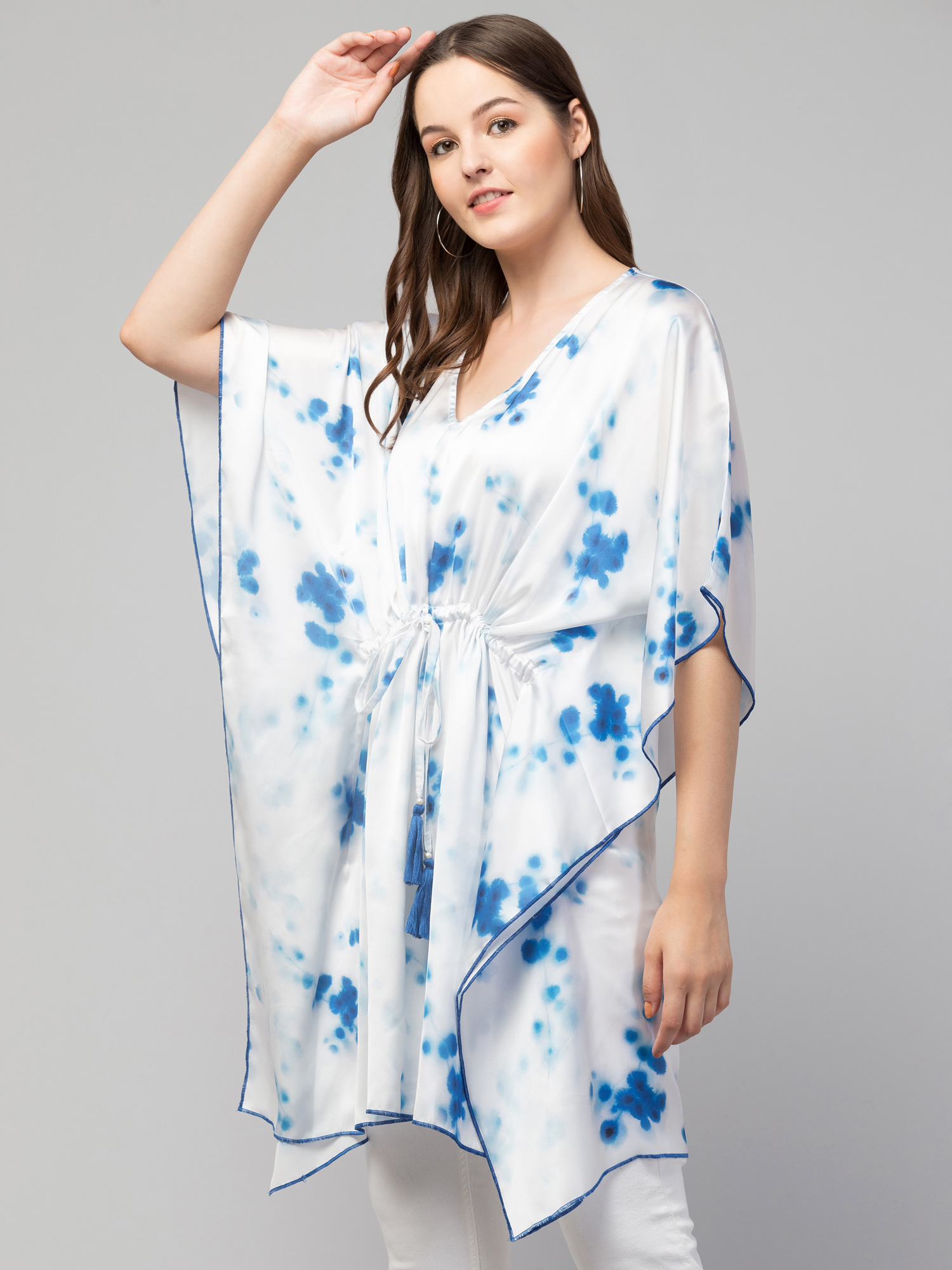 Floral Print V-Neck Tunic Top