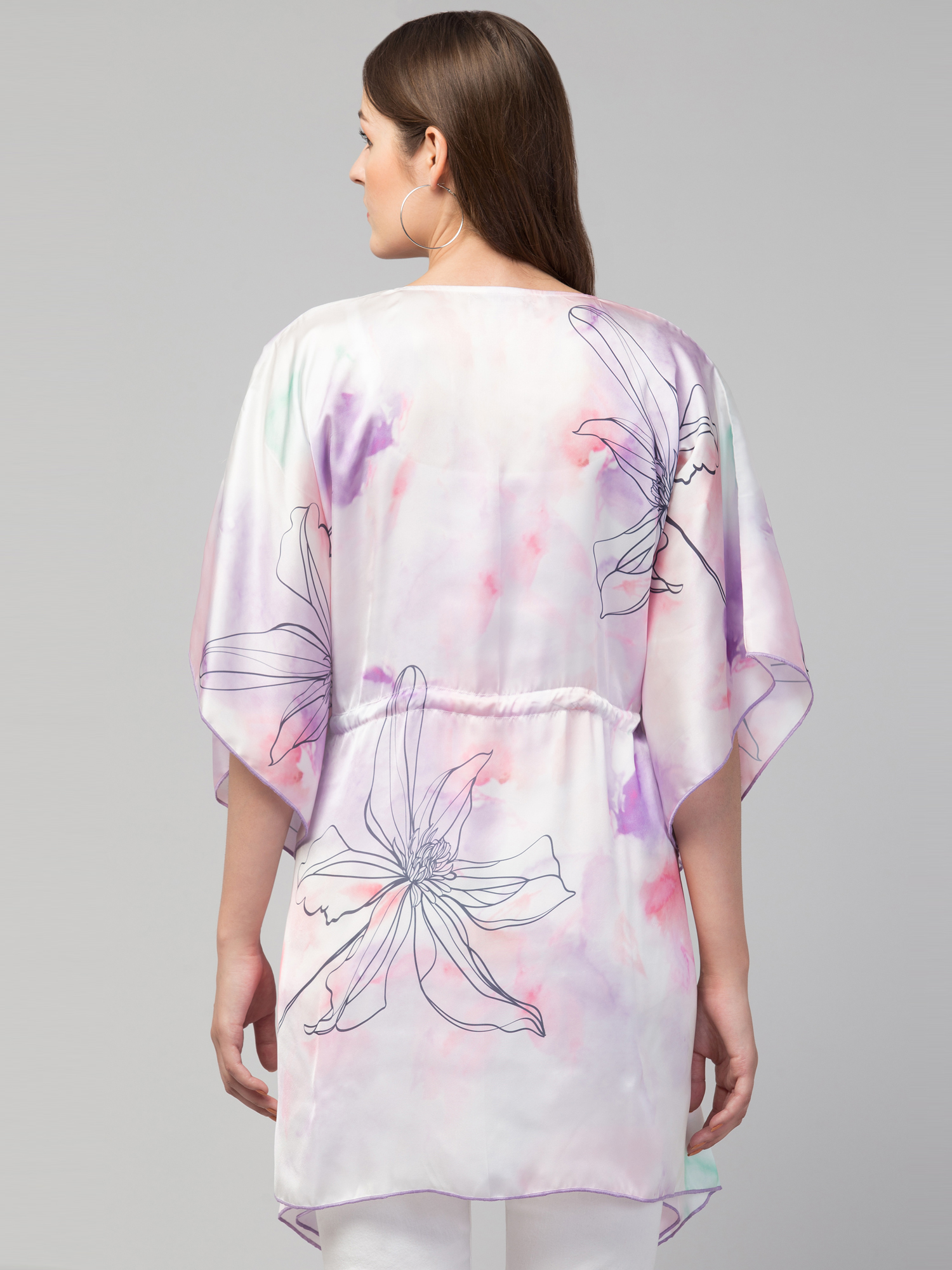 Floral Print V-Neck Tunic Top