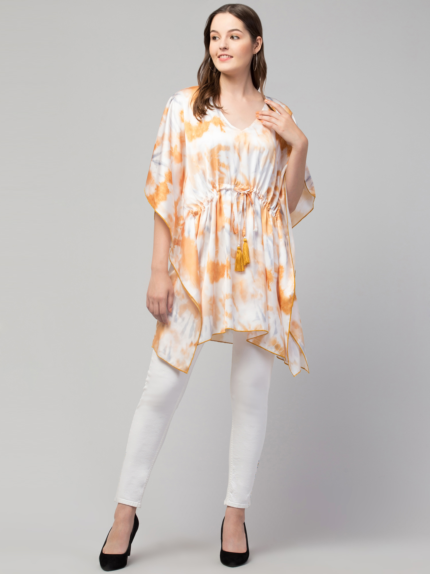 Floral Print V-Neck Tunic Top