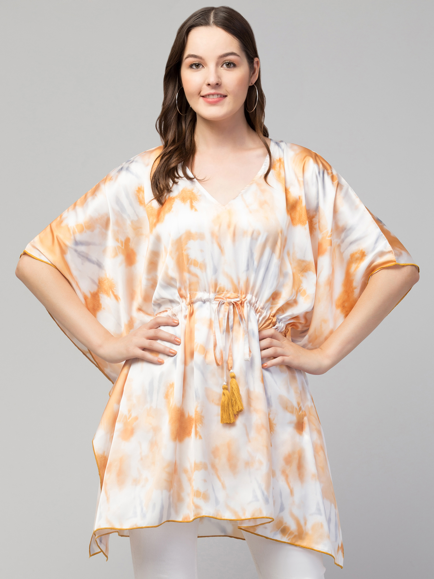 Floral Print V-Neck Tunic Top