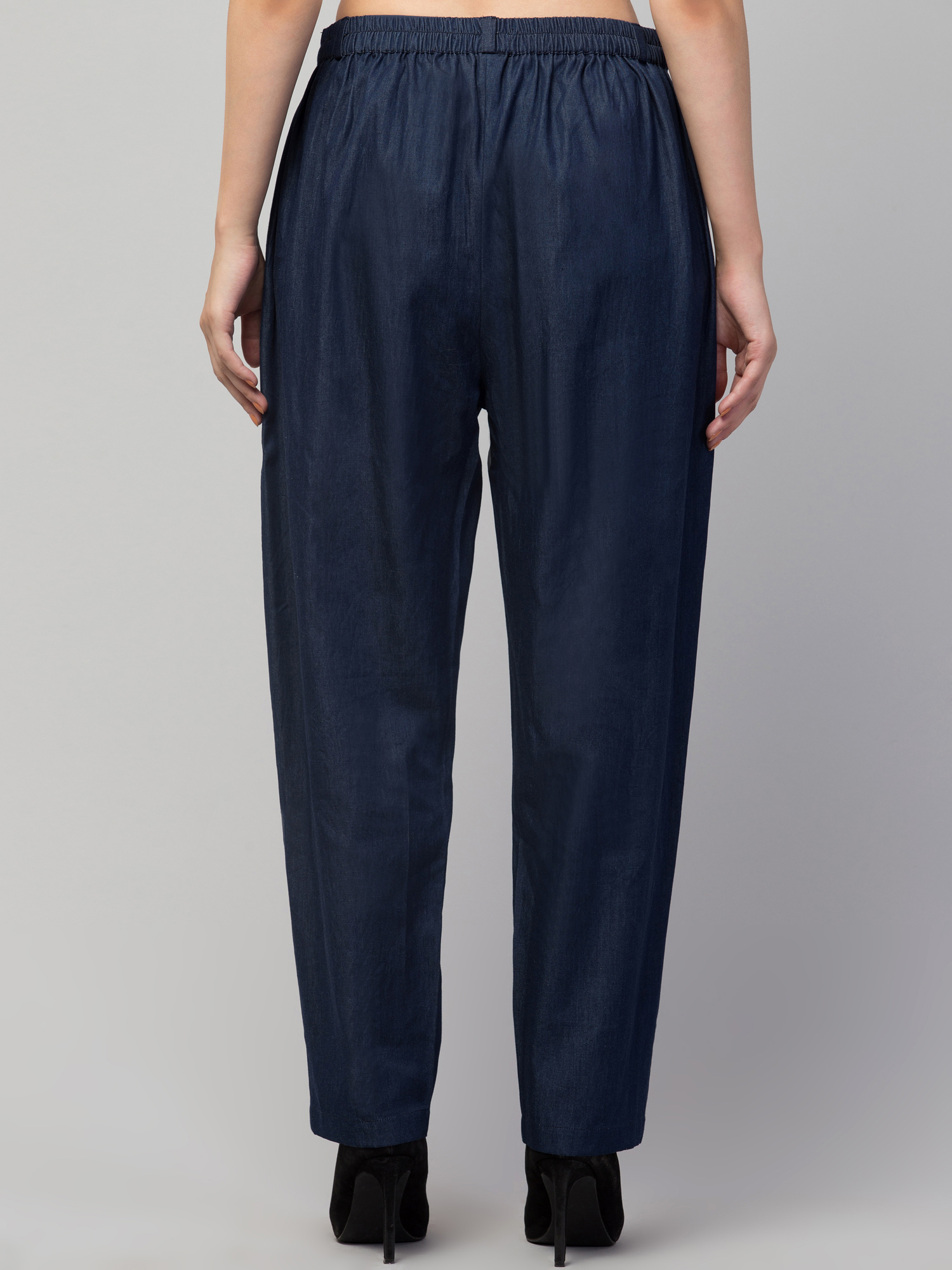 Women's High-Waisted Denim Trousers