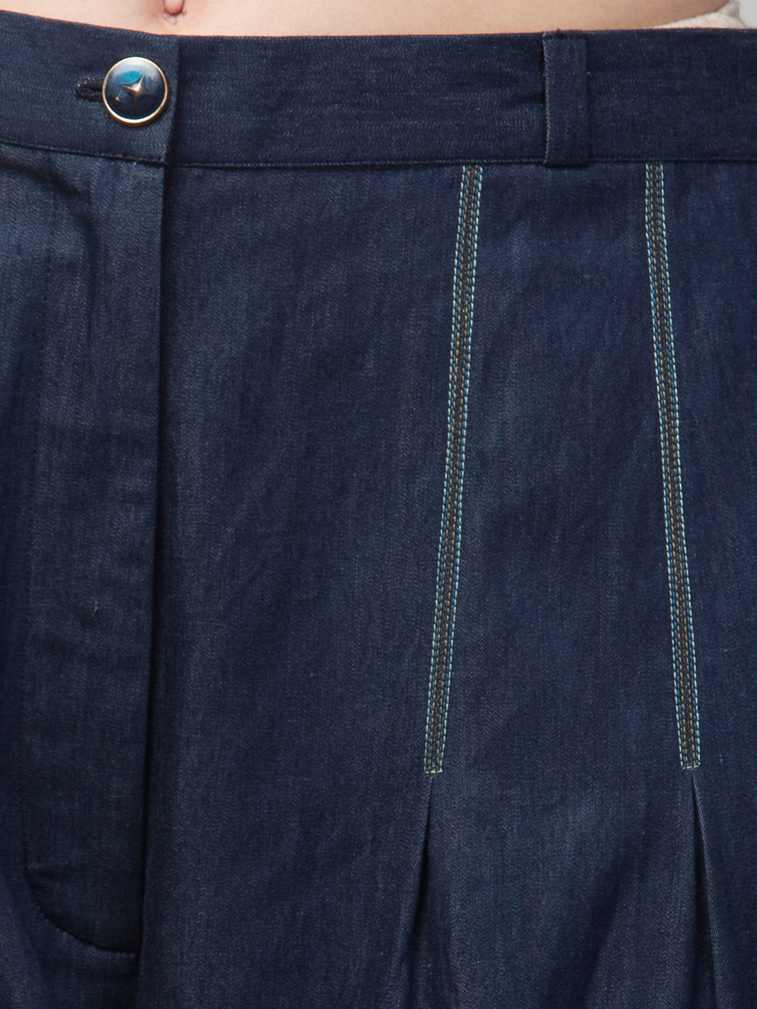 Women's High-Waisted Denim Trousers