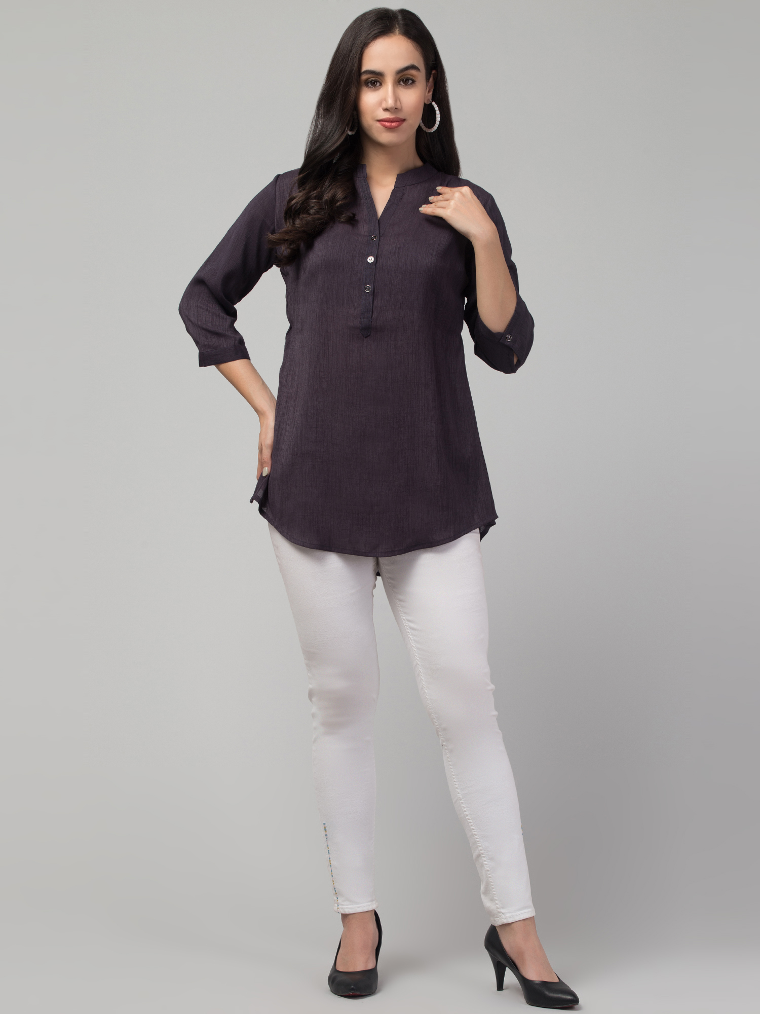 mandarin collar top