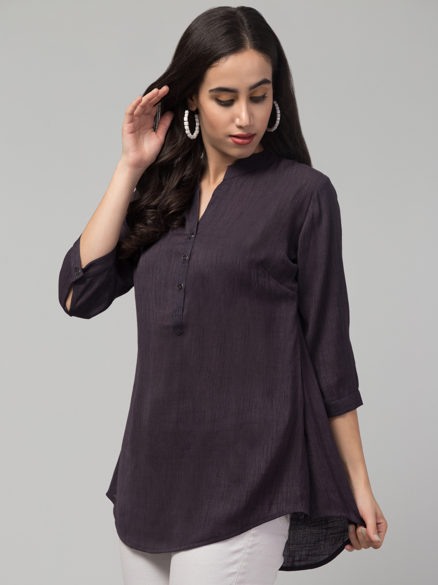 mandarin collar top