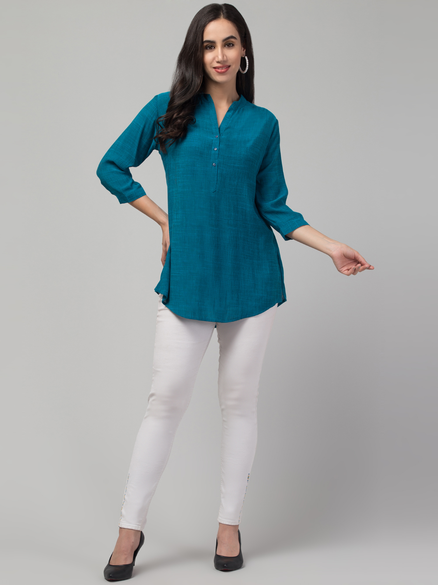 mandarin collar top