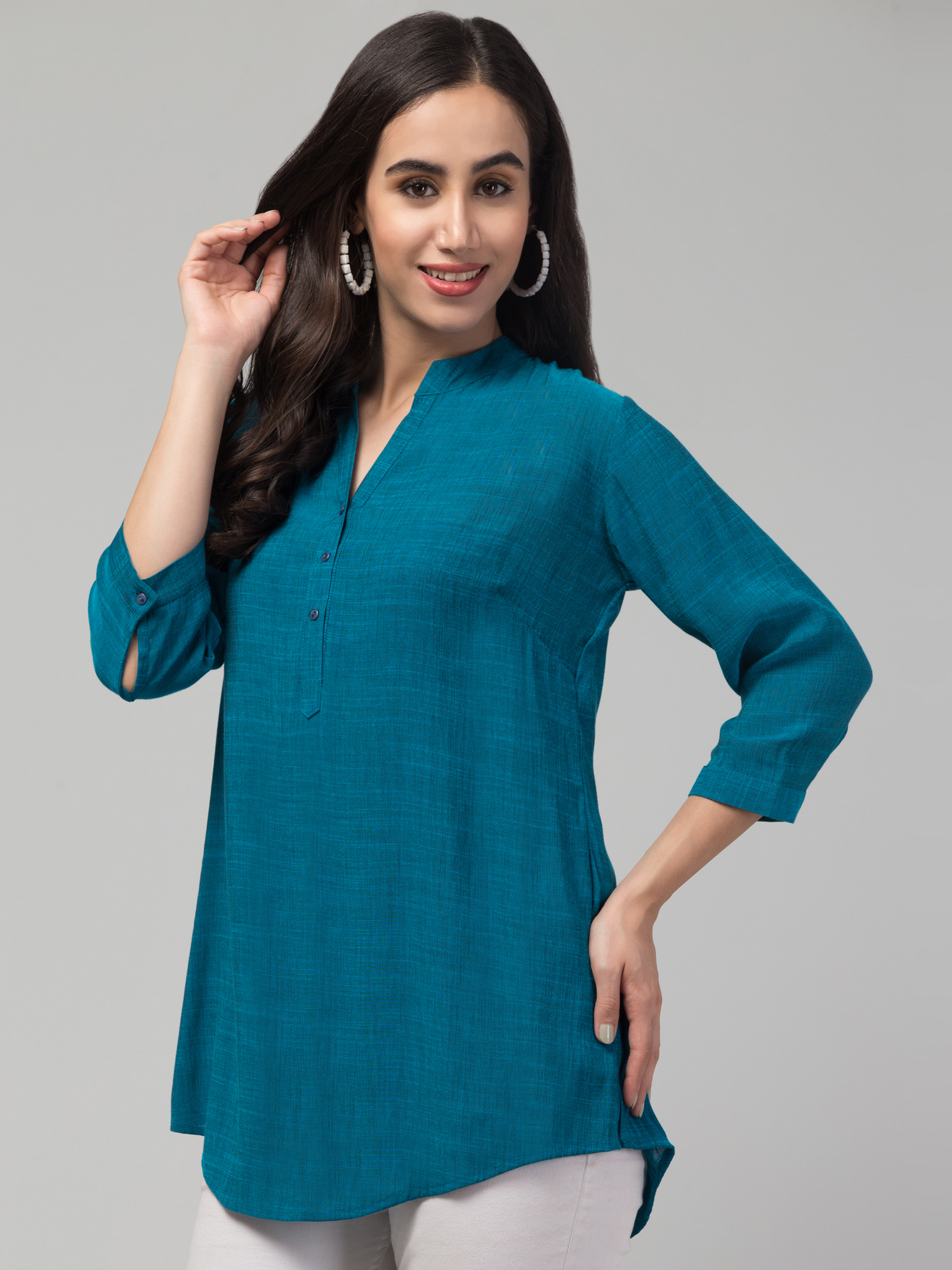 mandarin collar top