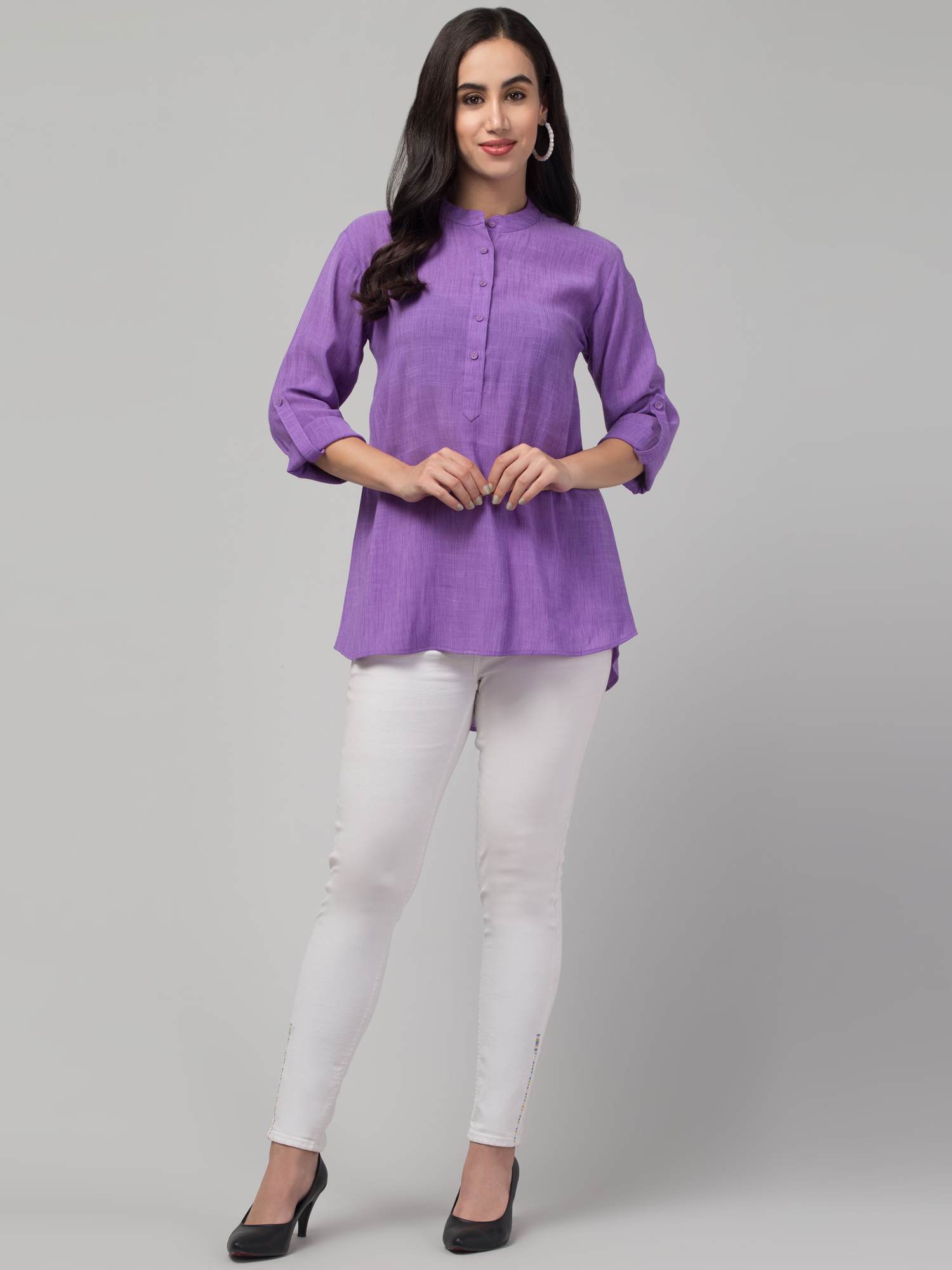 mandarin collar top