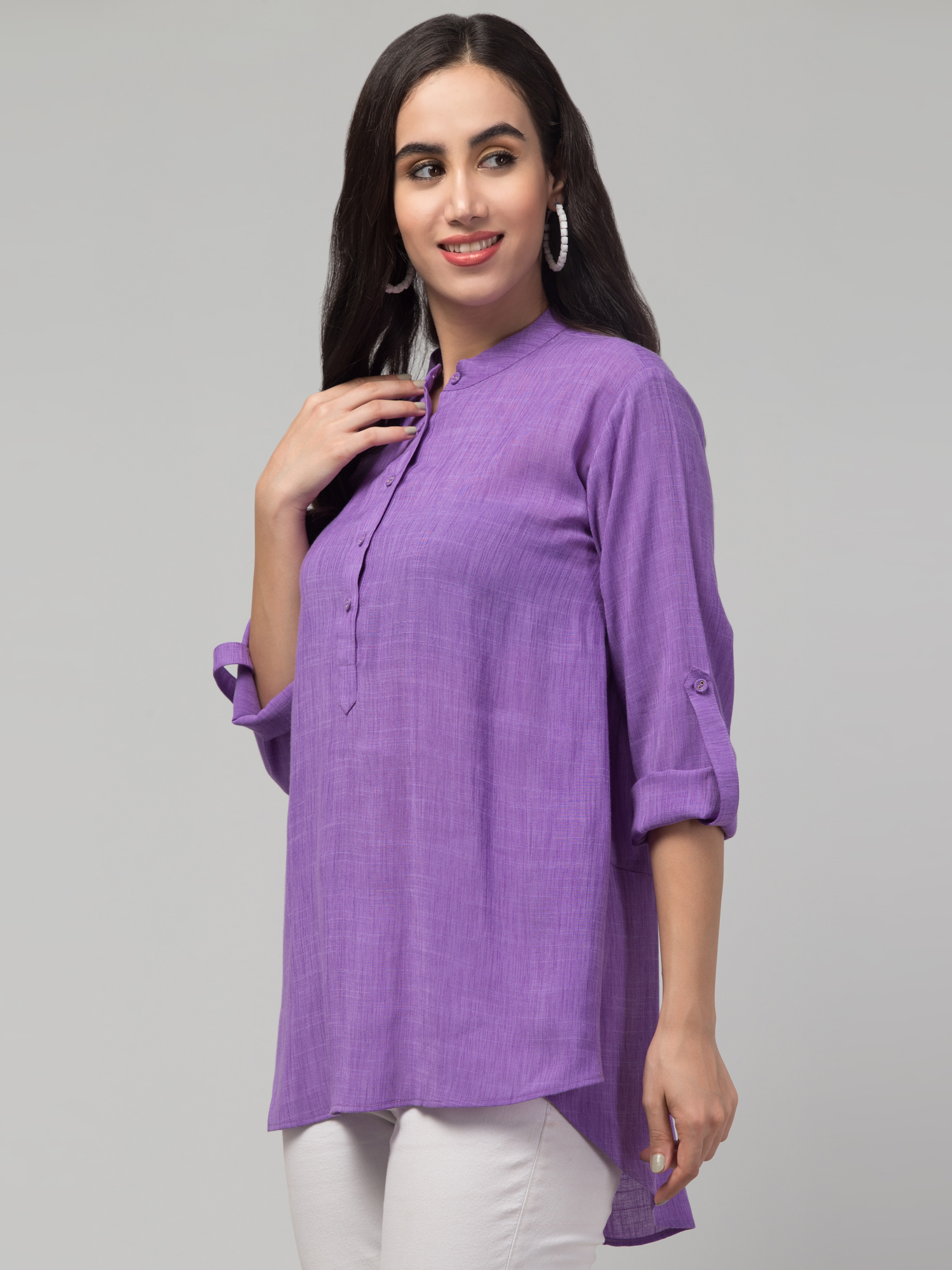 mandarin collar top