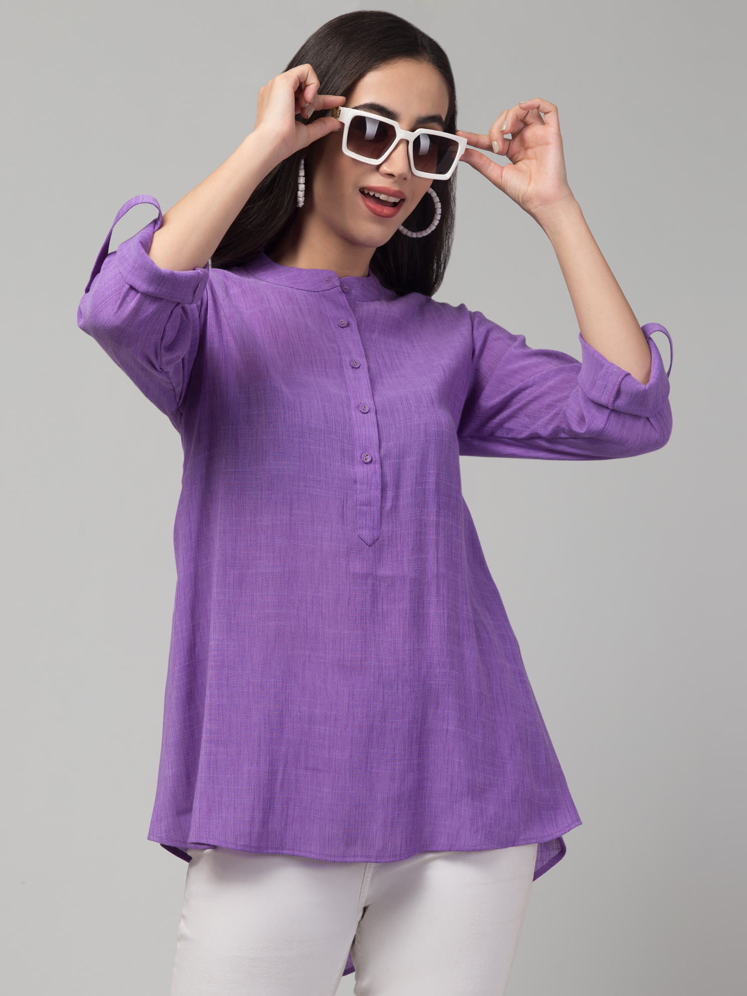 mandarin collar top