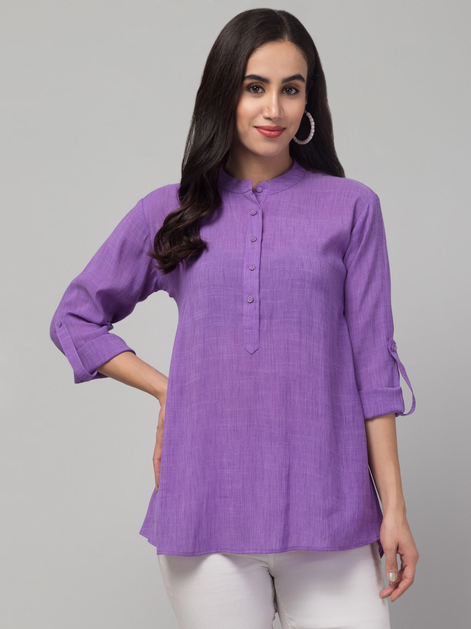 mandarin collar top