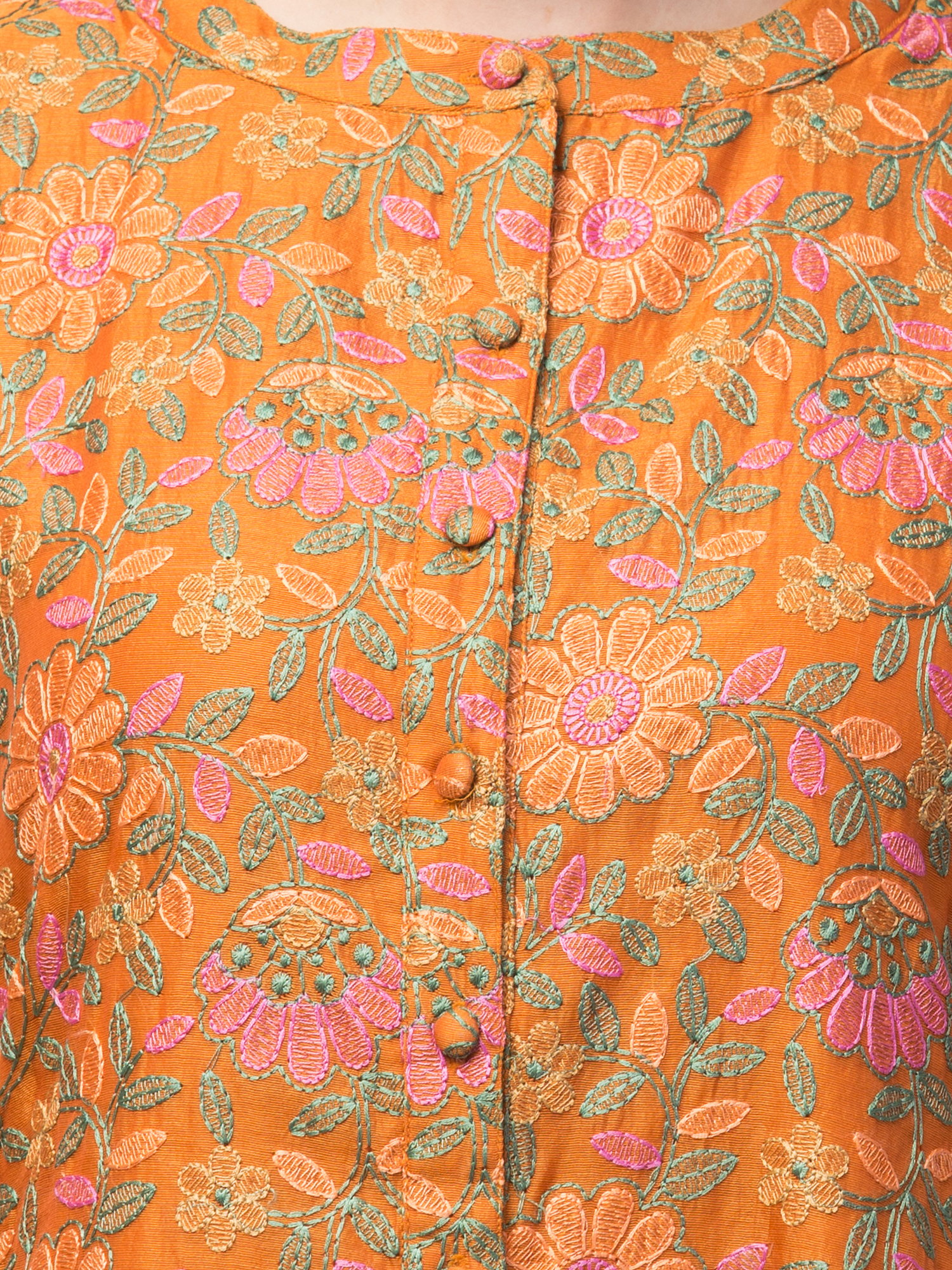 Kurta  embroidered floral print with solid pant