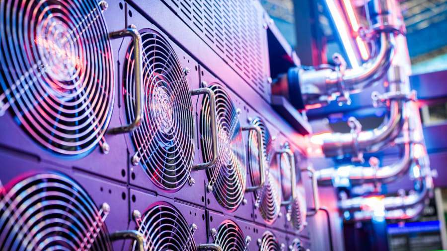 Server cooling hardware in a modern data center representing infrastructure operations and managed IT services