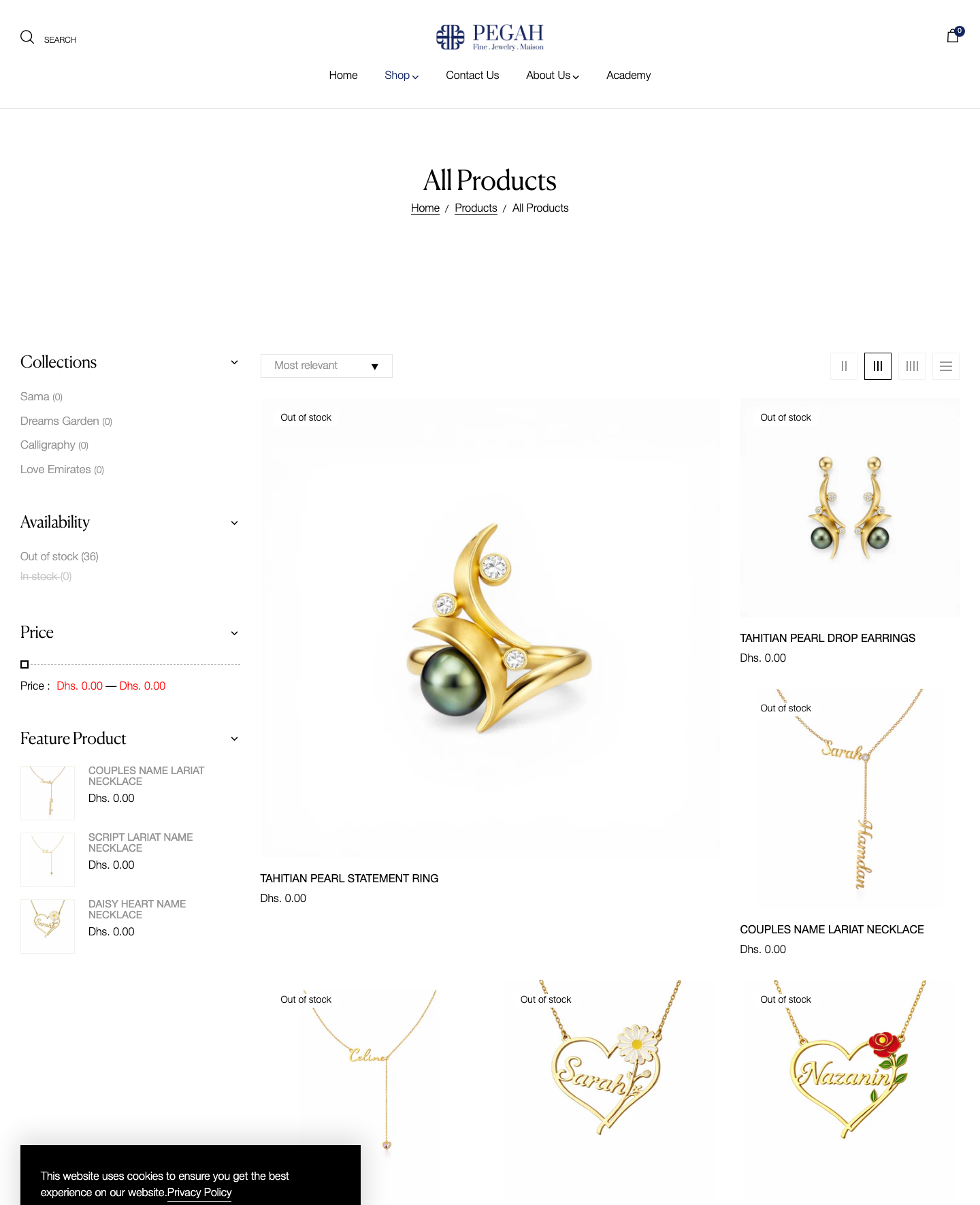 pegah.ae — the full product catalog