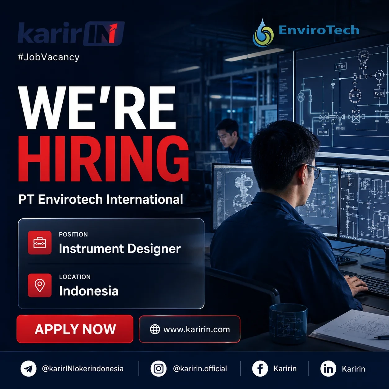 Flyer Instrument Designer - PT Envirotech International, Indonesia | KarirIN 1