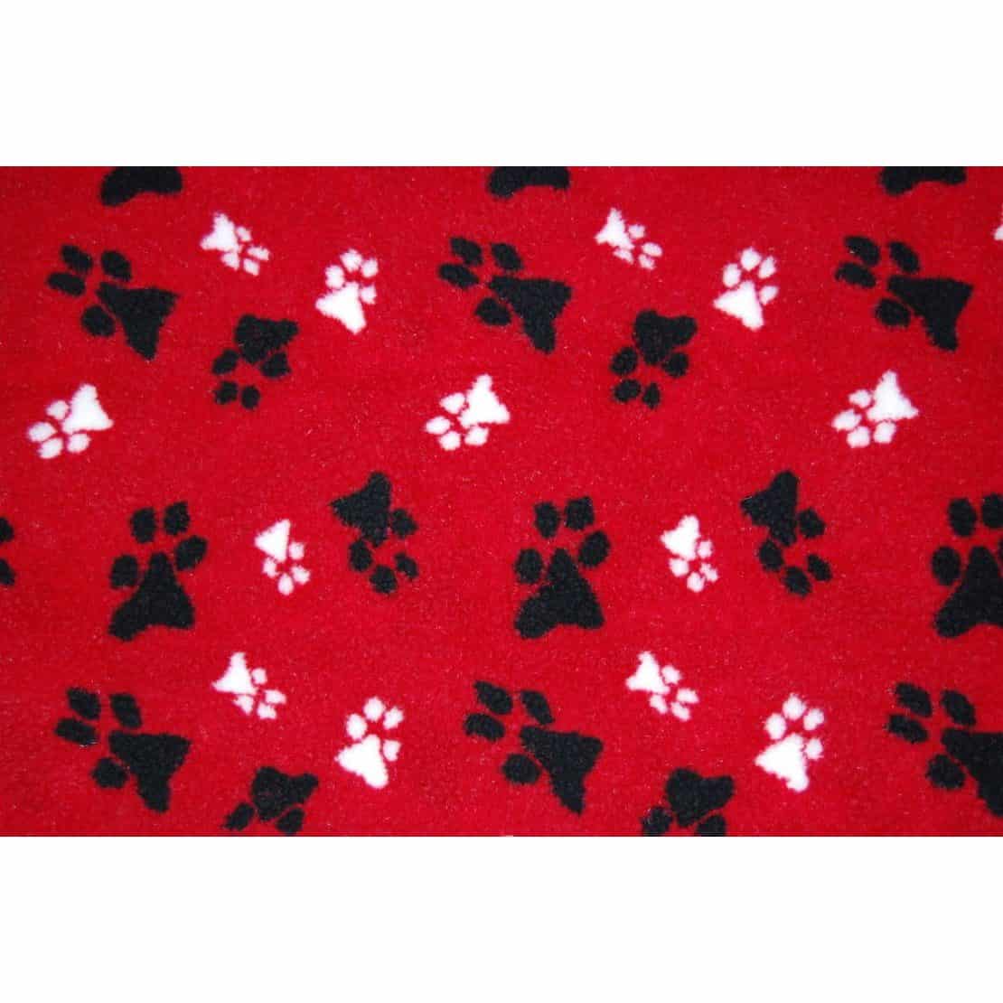 Fleece Dog Blanket - Red Paw Prints