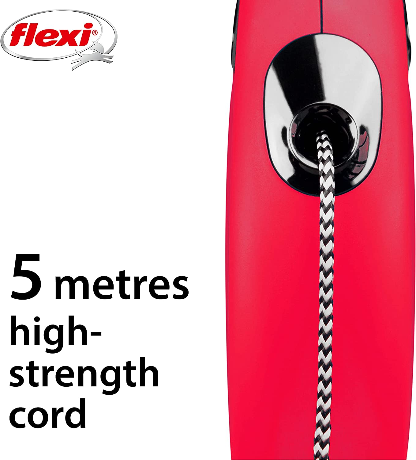 Flexi Dog Lead (Cord) - Classic Red