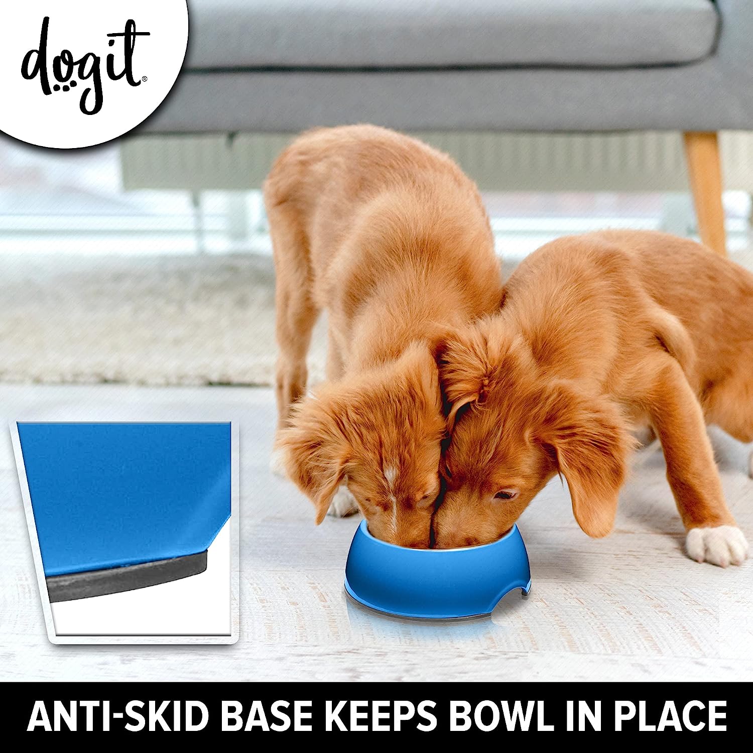 Anti Gulping Dog Dish - Blue