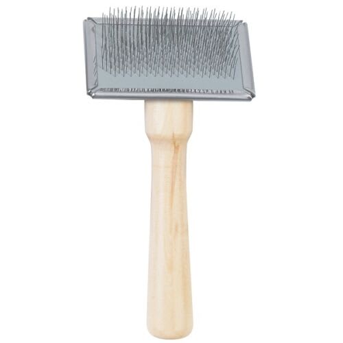 Slicker Brush With Wooden Handle