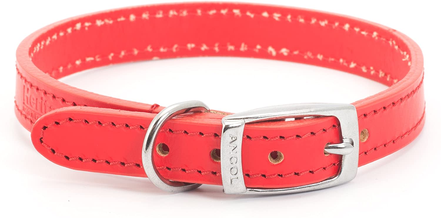 Leather Dog Collar - Red