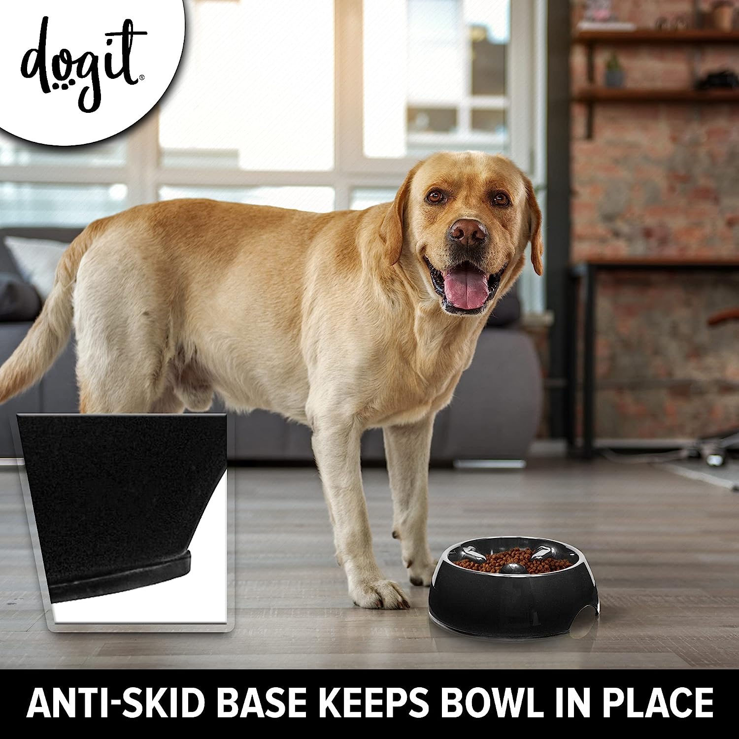 Anti Gulping Dog Dish - Black